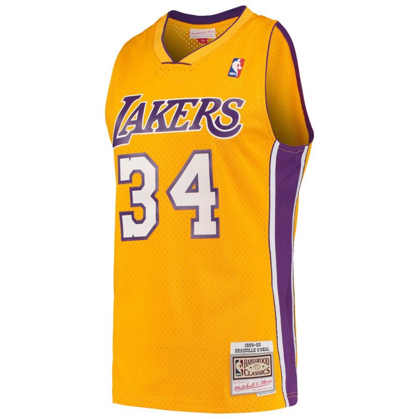 NBA Shaquille ONeal Los Angeles Lakers Hardwood Classics Swingman Jersey