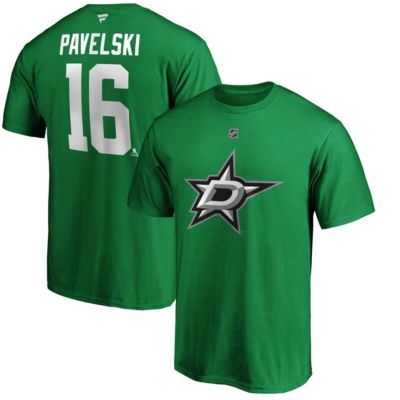 Fanatics Men's NHL Joe Pavelski Kelly Dallas Stars Player Authentic Stack Name & Number T-Shirt, Green, Medium