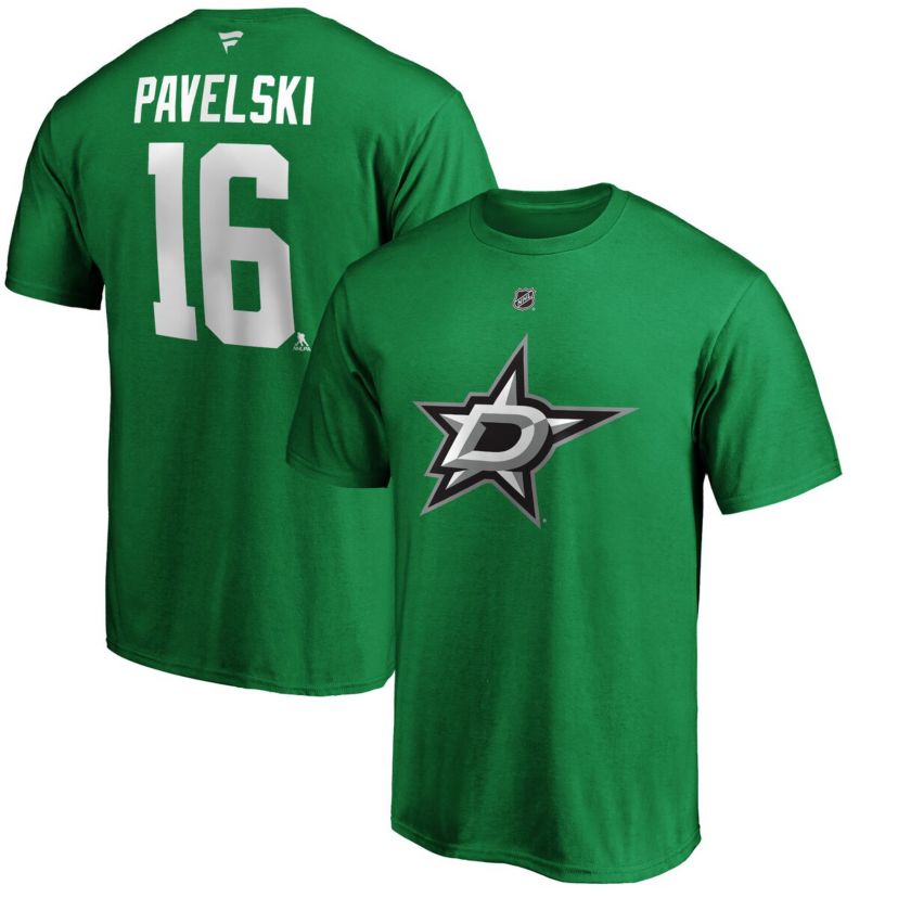 NHL Joe Pavelski Kelly Dallas Stars Player Authentic Stack Name & Number T-Shirt