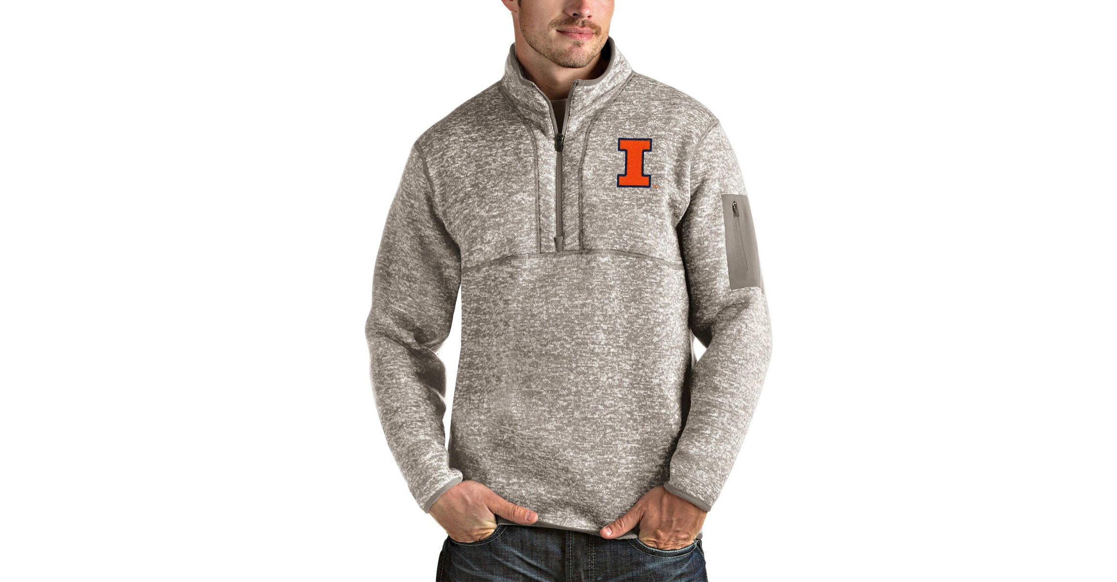NCAA Illinois Fighting Illini Fortune Half-Zip Pullover Jacket