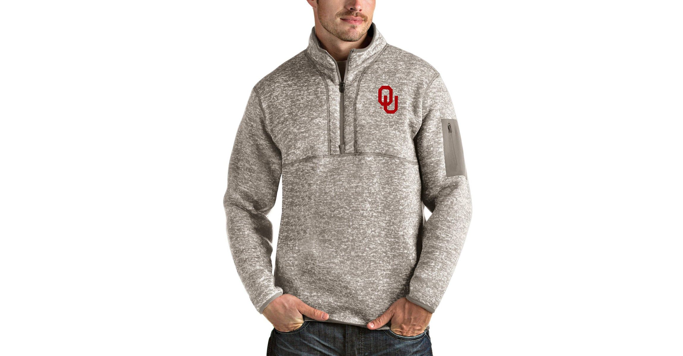 NCAA Oklahoma Sooners Fortune Half-Zip Pullover Jacket