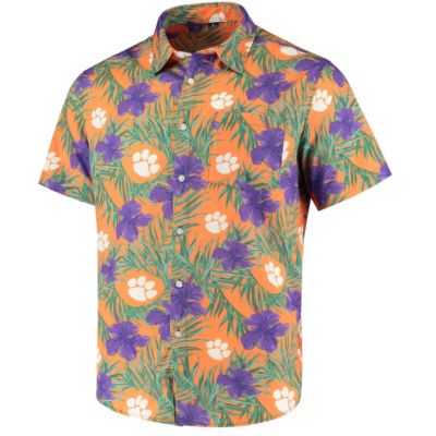 NCAA Clemson Tigers Floral Button-Up Shirt