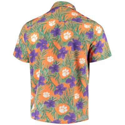 NCAA Clemson Tigers Floral Button-Up Shirt