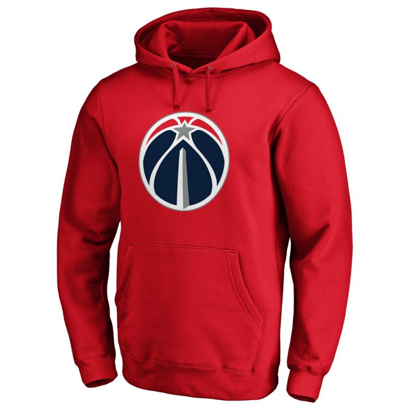 NBA Fanatics Washington Wizards Icon Primary Logo Fitted Pullover Hoodie