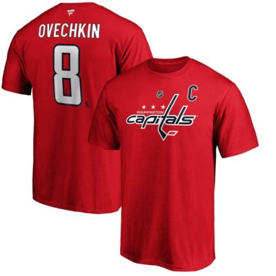 Fanatics Men's NHL Alexander Ovechkin Washington Capitals Team Authentic Stack Name & Number T-Shirt, Red, Small