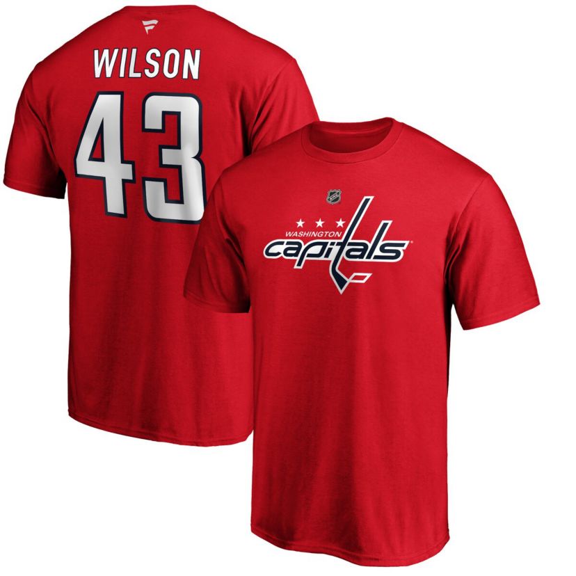 NHL Tom Washington Capitals Team Authentic Stack Name & Number T-Shirt