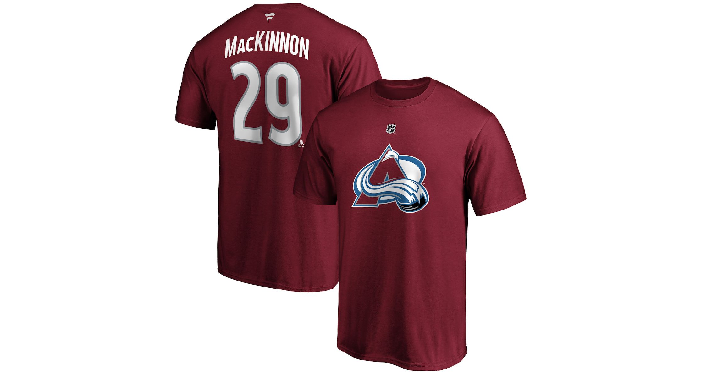 NHL Nathan MacKinnon Colorado Avalanche Team Authentic Stack Name & Number T-Shirt