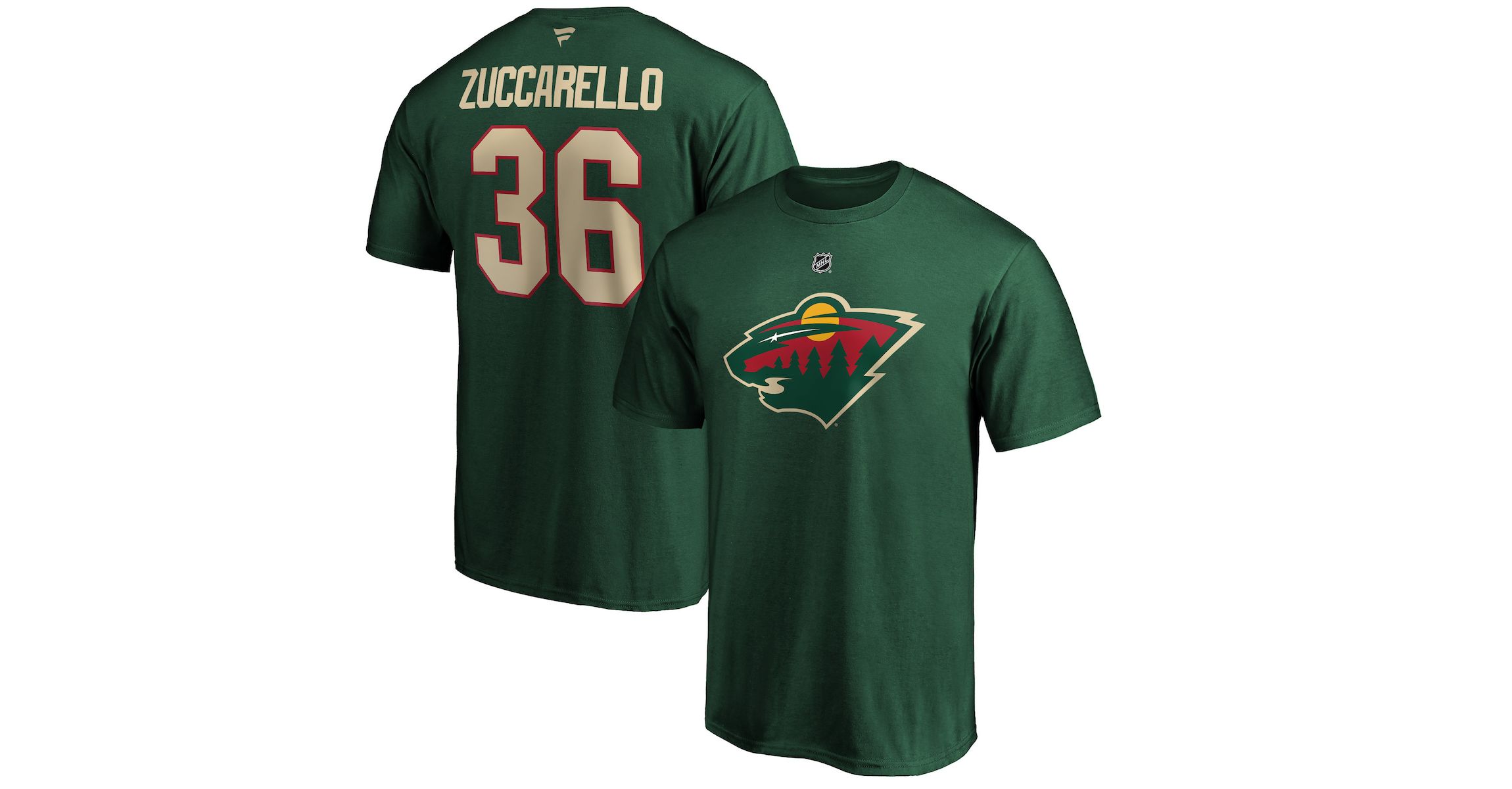 NHL Fanatics Mats Zuccarello Minnesota Wild Authentic Stack Name & Number Team T-Shirt