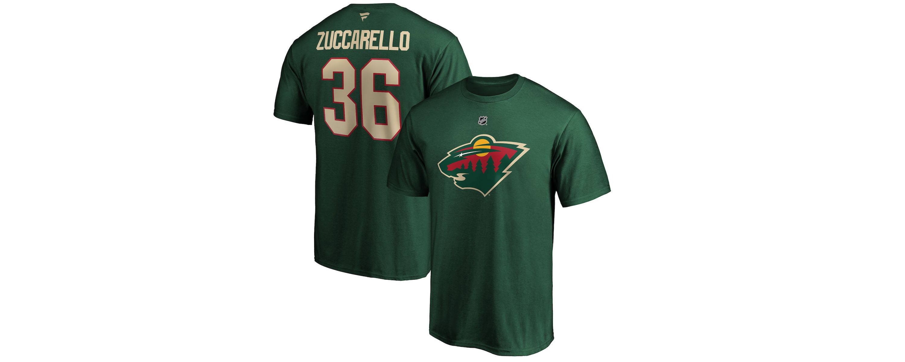 NHL Fanatics Mats Zuccarello Minnesota Wild Authentic Stack Name & Number Team T-Shirt