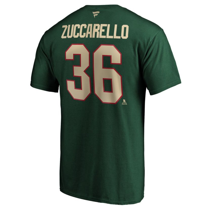 NHL Fanatics Mats Zuccarello Minnesota Wild Authentic Stack Name & Number Team T-Shirt