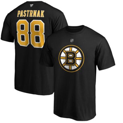 Fanatics Men's NHL David Pastrnak Team Authentic Stack Name & Number T-Shirt, Black, Small