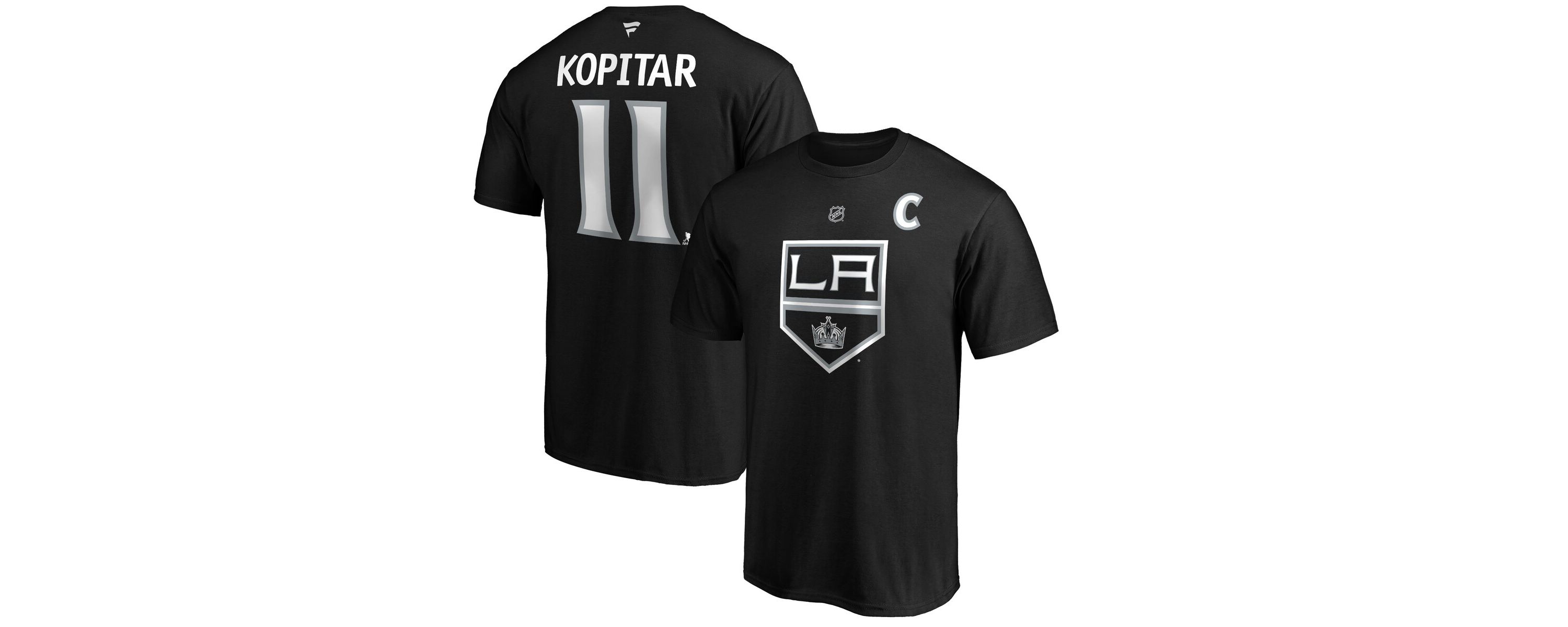 NHL Anze Kopitar Los Angeles Kings Team Authentic Stack Name & Number T-Shirt