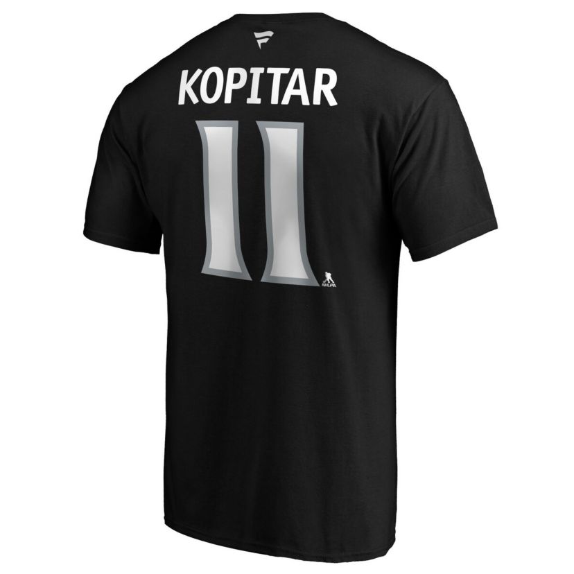 NHL Anze Kopitar Los Angeles Kings Team Authentic Stack Name & Number T-Shirt