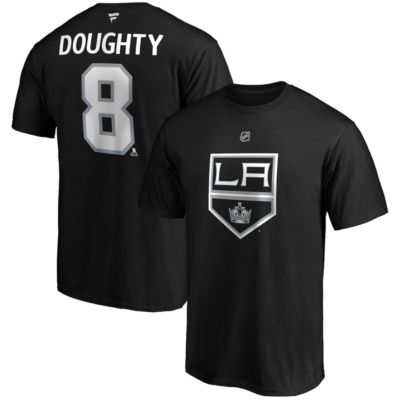 Fanatics Men's NHL Drew Doughty Los Angeles Kings Authentic Stack Name & Number Team T-Shirt, Black, Small