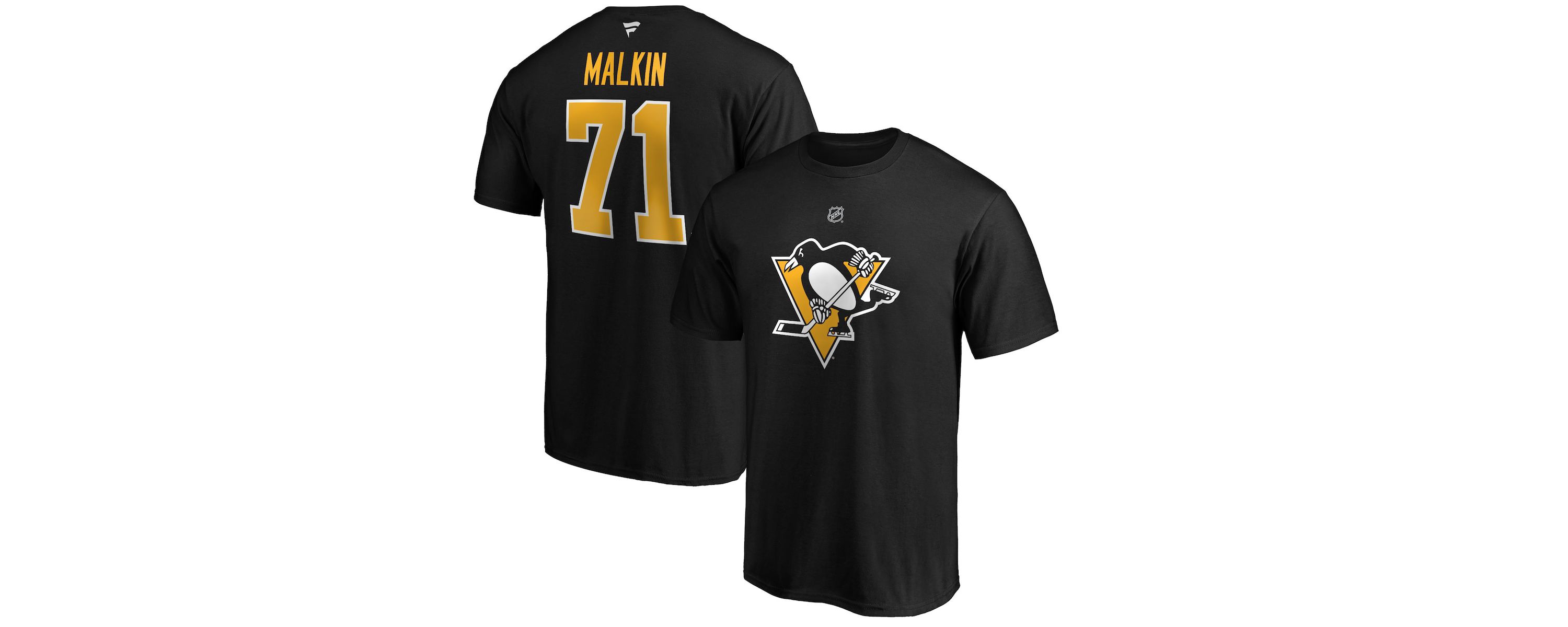 NHL Fanatics Evgeni Malkin Pittsburgh Penguins Team Authentic Stack Name & Number T-Shirt