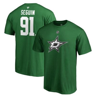 Fanatics Men's NHL Tyler Seguin Kelly Dallas Stars Team Authentic Stack Name & Number T-Shirt, Green, XL