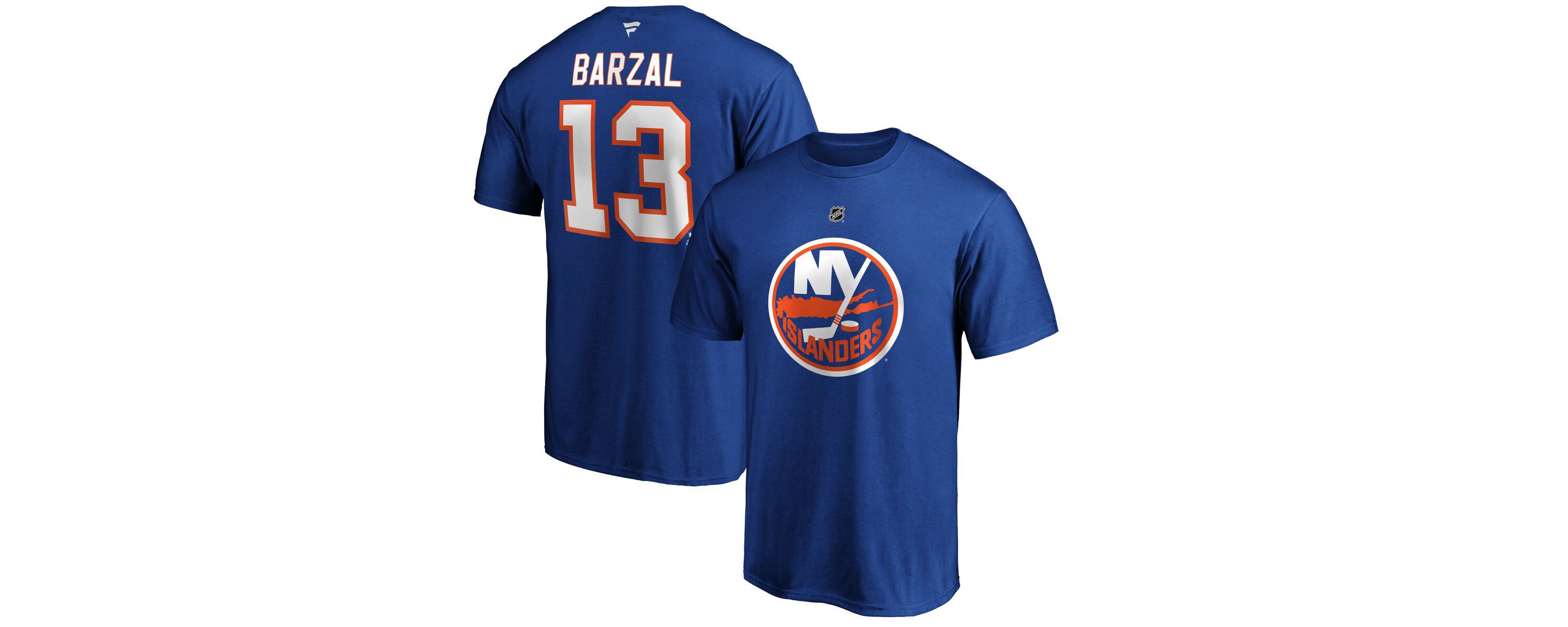 NHL Mathew Barzal New York Islanders Team Authentic Stack Name & Number T-Shirt