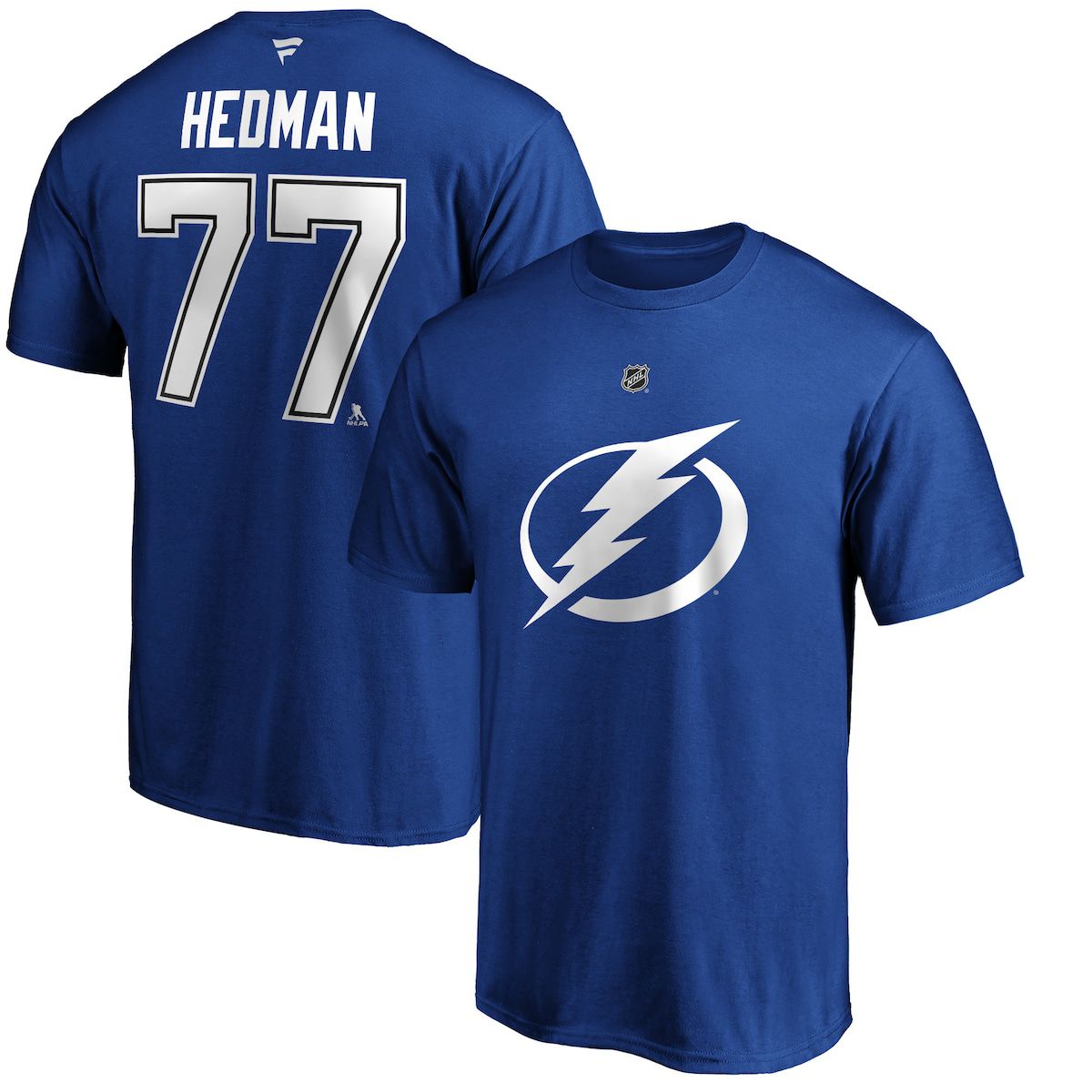 NHL Fanatics Victor Hedman Tampa Bay Lightning Authentic Stack Name & Number T-Shirt