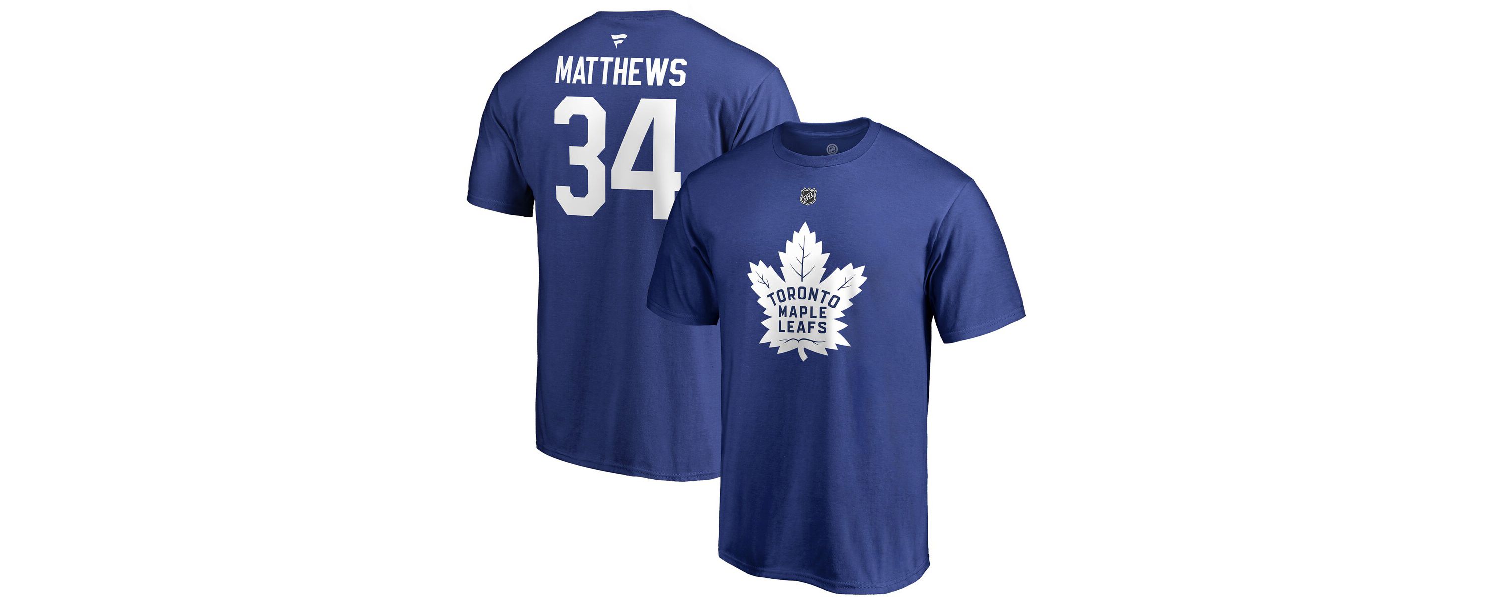NHL Fanatics Auston Matthews Toronto Maple Leafs Team Authentic Stack Name & Number T-Shirt