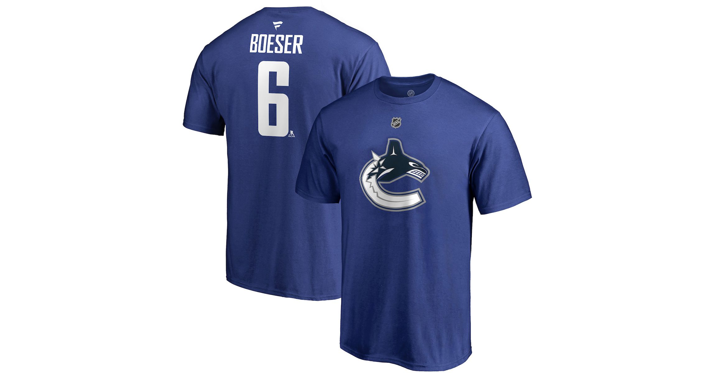 NHL Fanatics Brock Boeser Vancouver Canucks Team Authentic Stack Name & Number T-Shirt