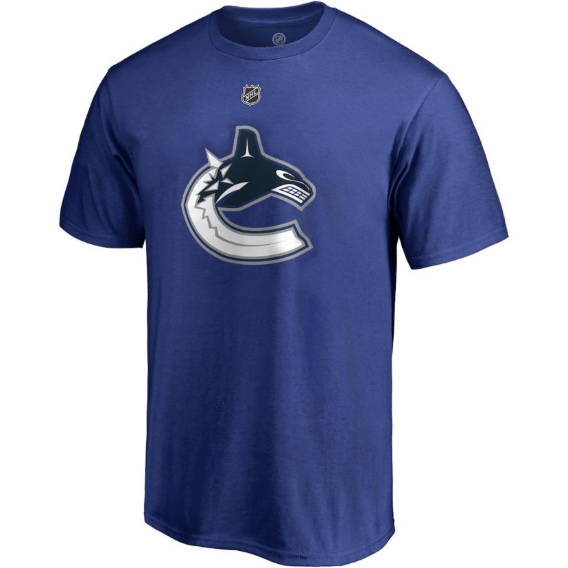 NHL Fanatics Brock Boeser Vancouver Canucks Team Authentic Stack Name & Number T-Shirt