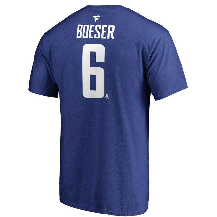 NHL Fanatics Brock Boeser Vancouver Canucks Team Authentic Stack Name & Number T-Shirt