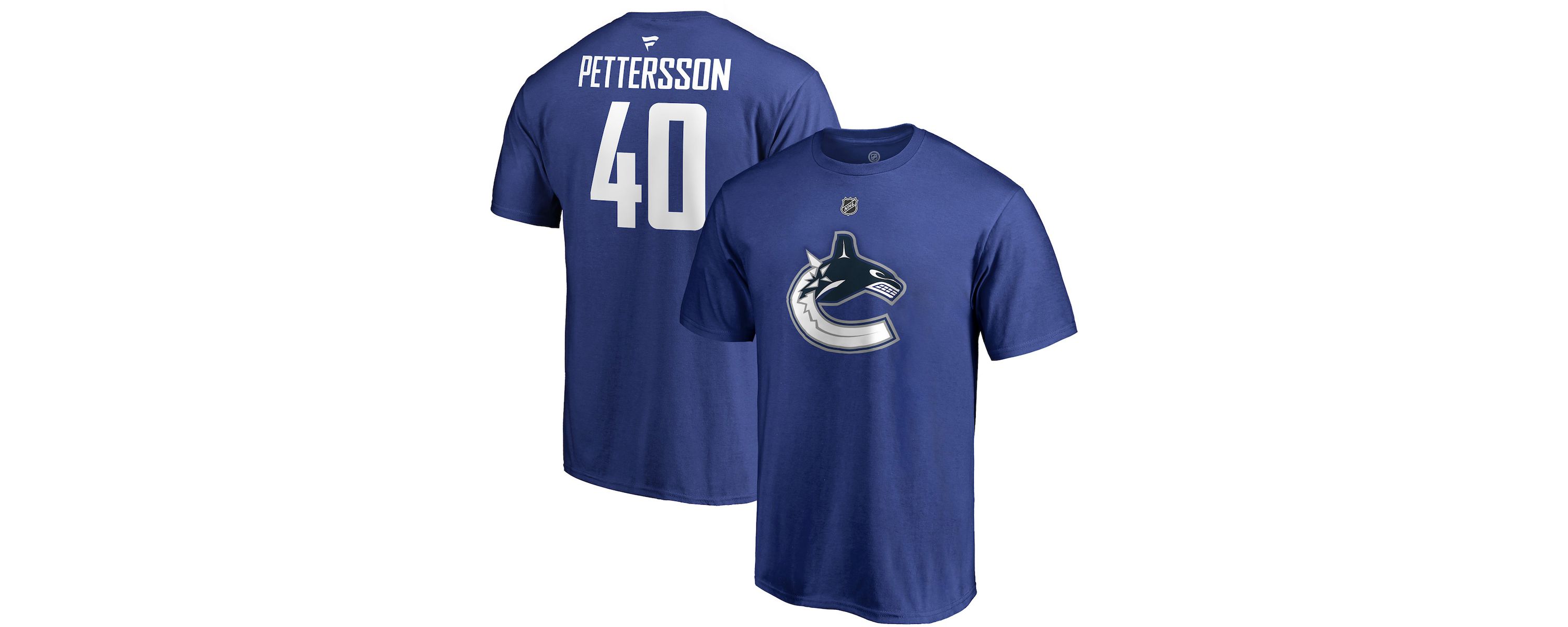 NHL Fanatics Elias Pettersson Vancouver Canucks Team Authentic Stack Name & Number T-Shirt