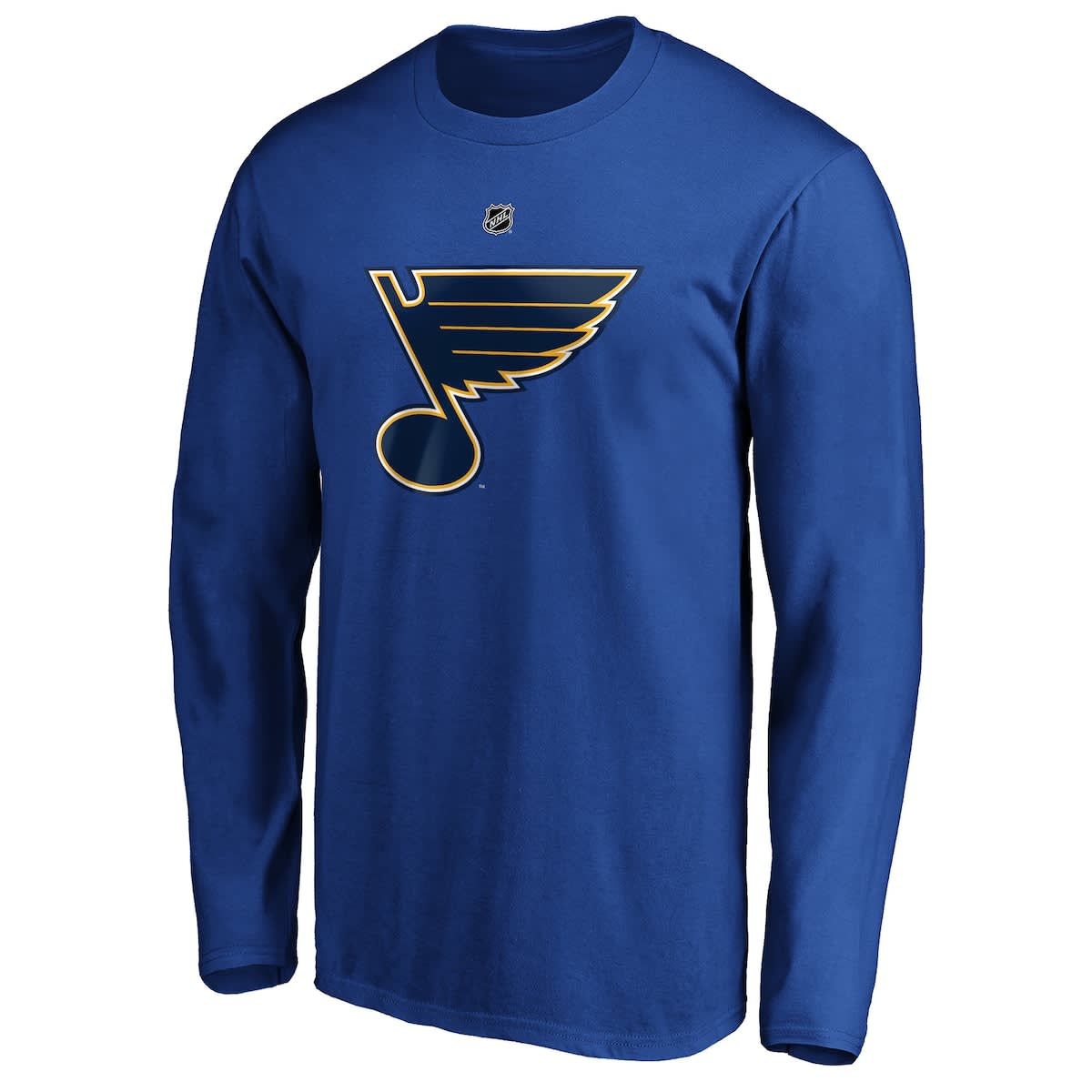 NHL Jordan Binnington St. Louis Blues Authentic Stack Name & Number Long Sleeve T-Shirt