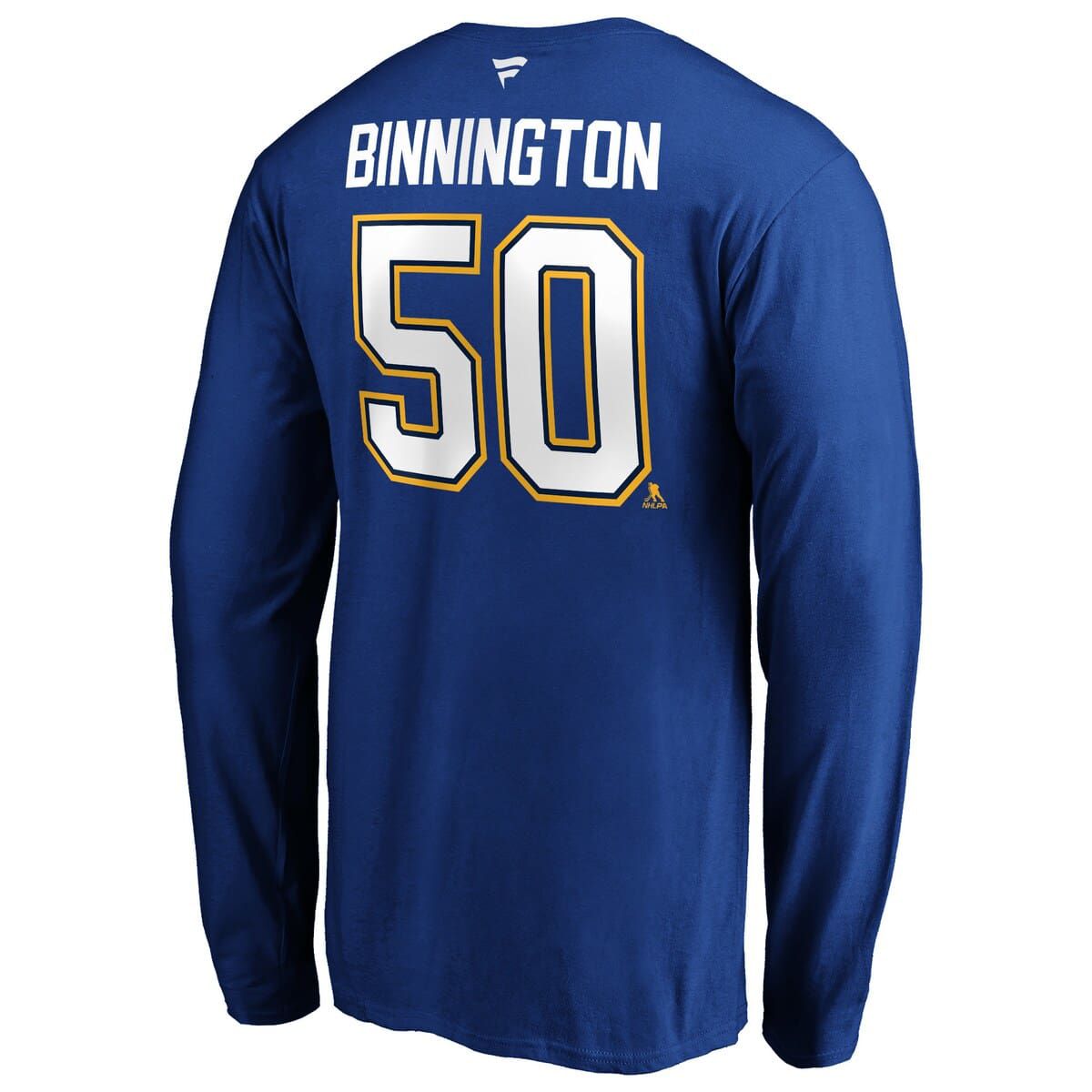 NHL Jordan Binnington St. Louis Blues Authentic Stack Name & Number Long Sleeve T-Shirt