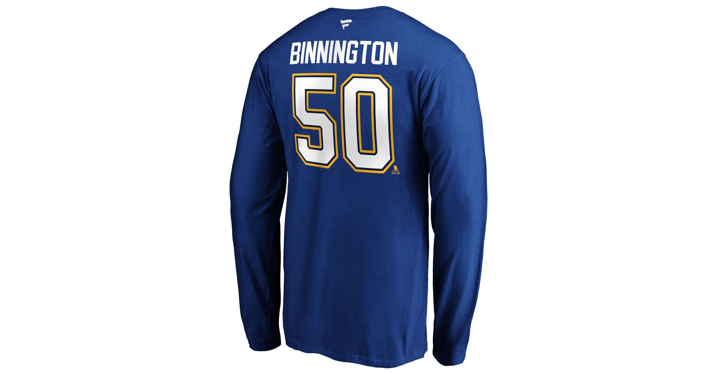 NHL Jordan Binnington St. Louis Blues Authentic Stack Name & Number Long Sleeve T-Shirt