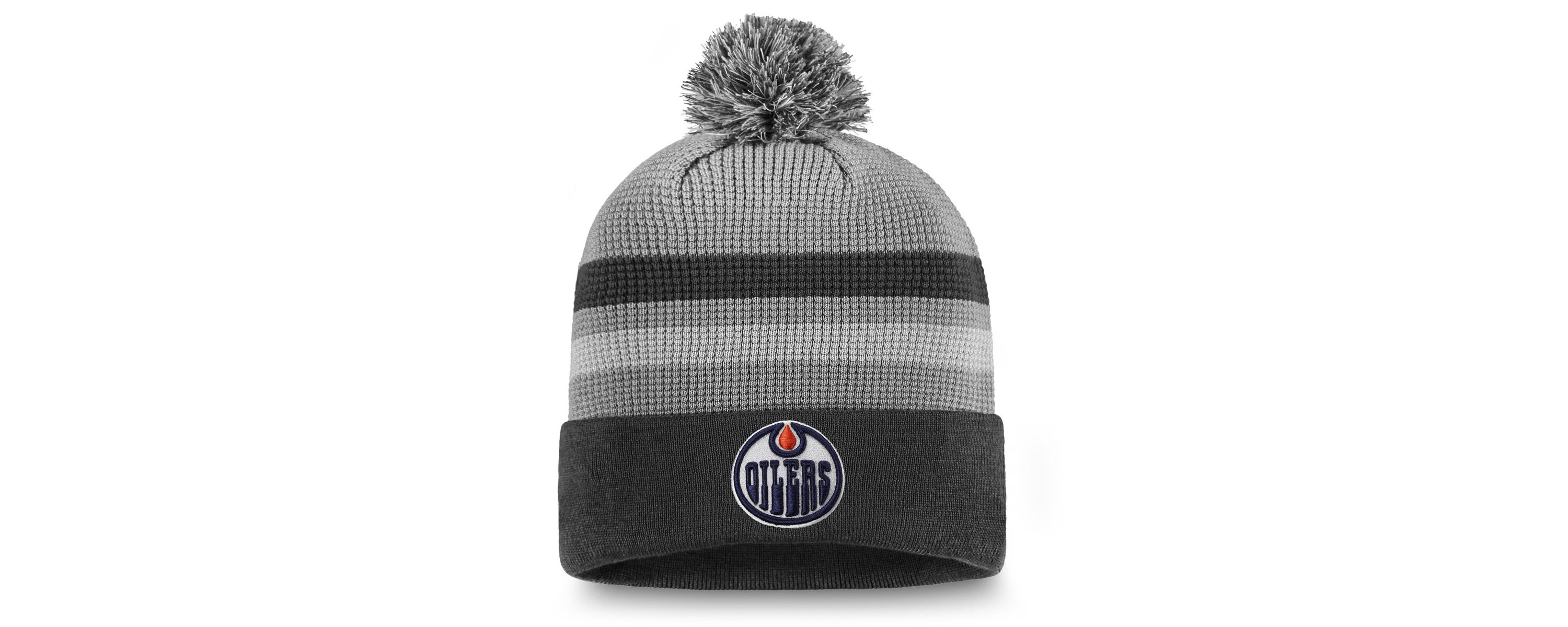 NHL Fanatics Edmonton Oilers Authentic Pro Home Ice Cuffed Knit Hat with Pom