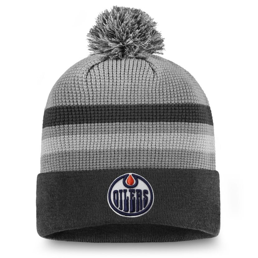 NHL Fanatics Edmonton Oilers Authentic Pro Home Ice Cuffed Knit Hat with Pom