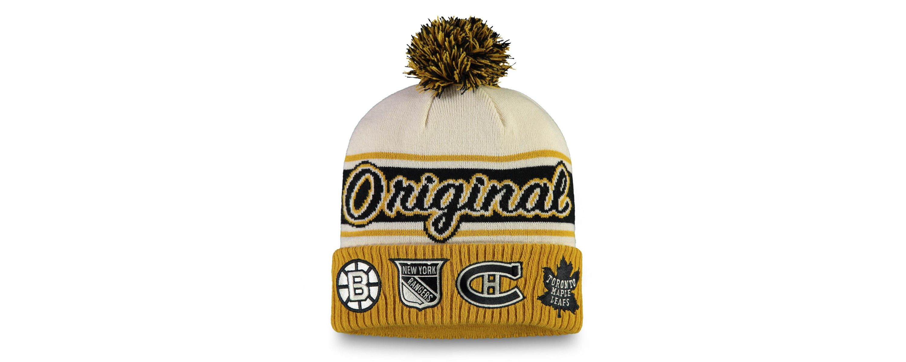 NHL Fanatics NHL Original 6 Refresh Cuffed Knit Hat with Pom