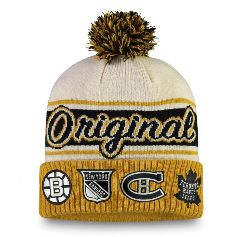 NHL Fanatics NHL Original 6 Refresh Cuffed Knit Hat with Pom