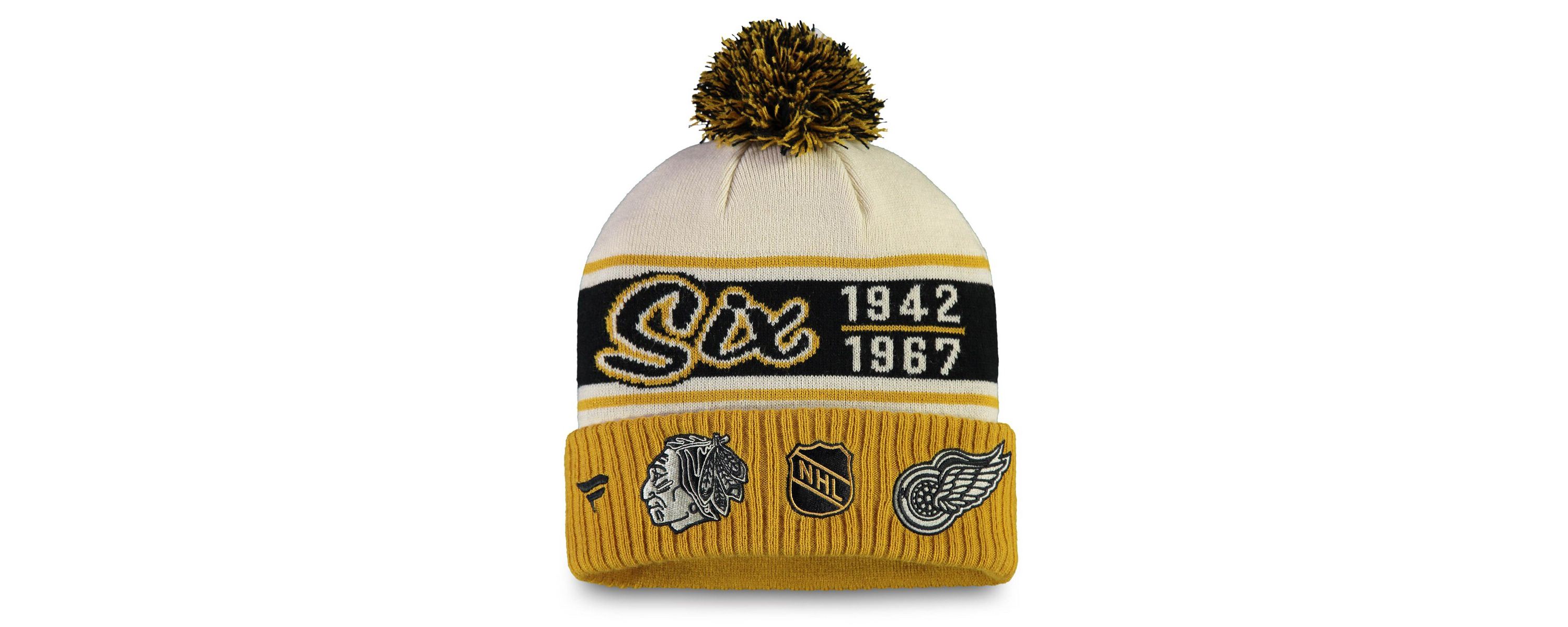 NHL Fanatics NHL Original 6 Refresh Cuffed Knit Hat with Pom