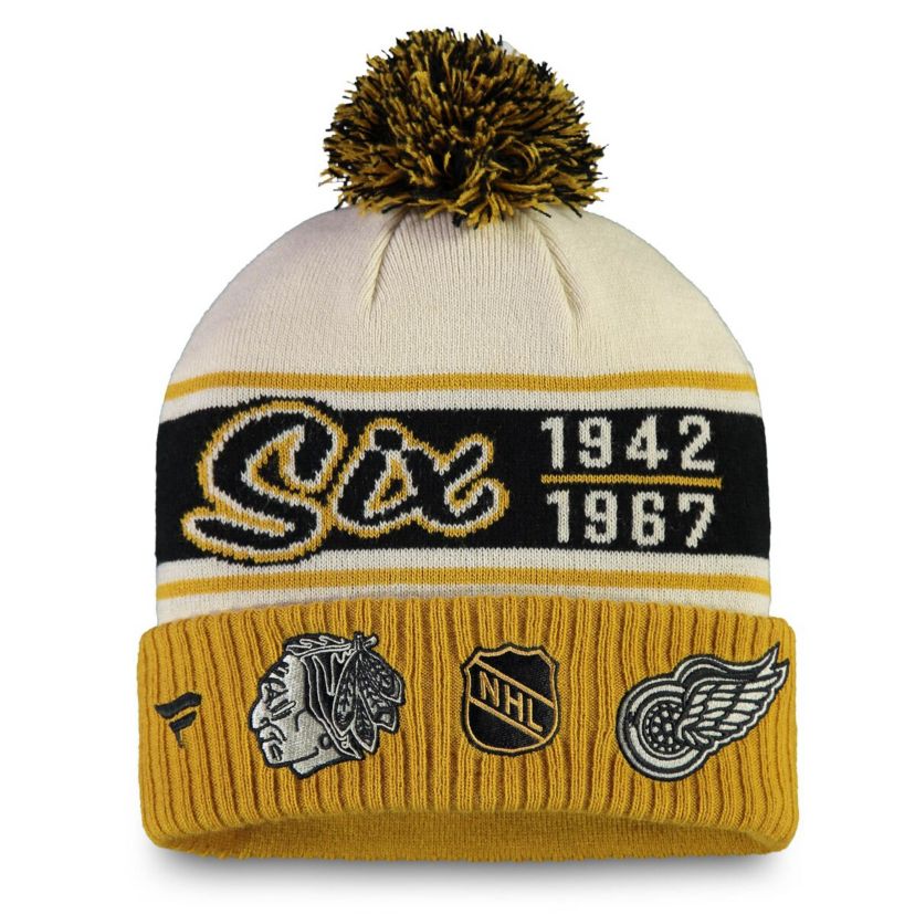NHL Fanatics NHL Original 6 Refresh Cuffed Knit Hat with Pom