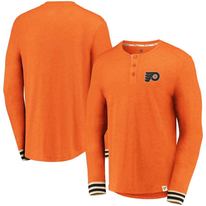 NHL Fanatics ed Philadelphia Flyers True Classics Henley Long Sleeve T-Shirt