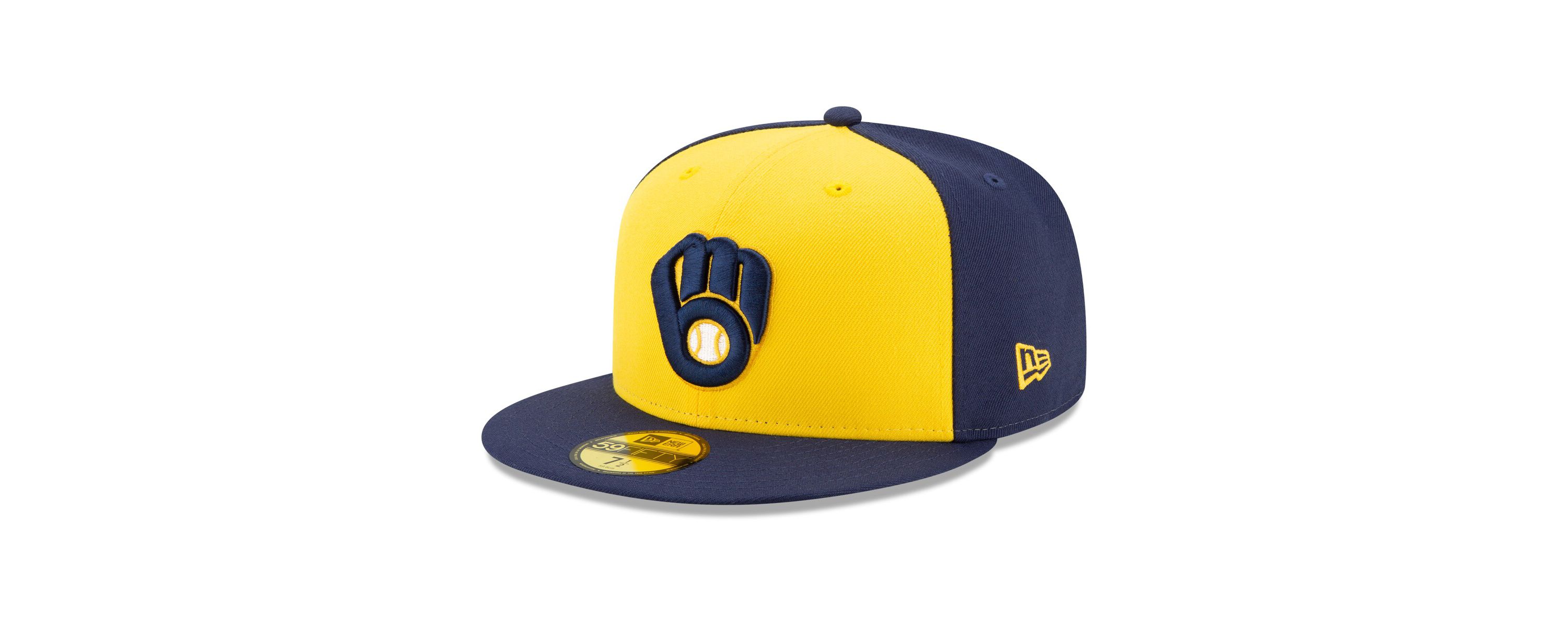MLB Navy/Yellow Milwaukee Brewers Alternate Authentic Collection On-Field 59FIFTY Fitted Hat
