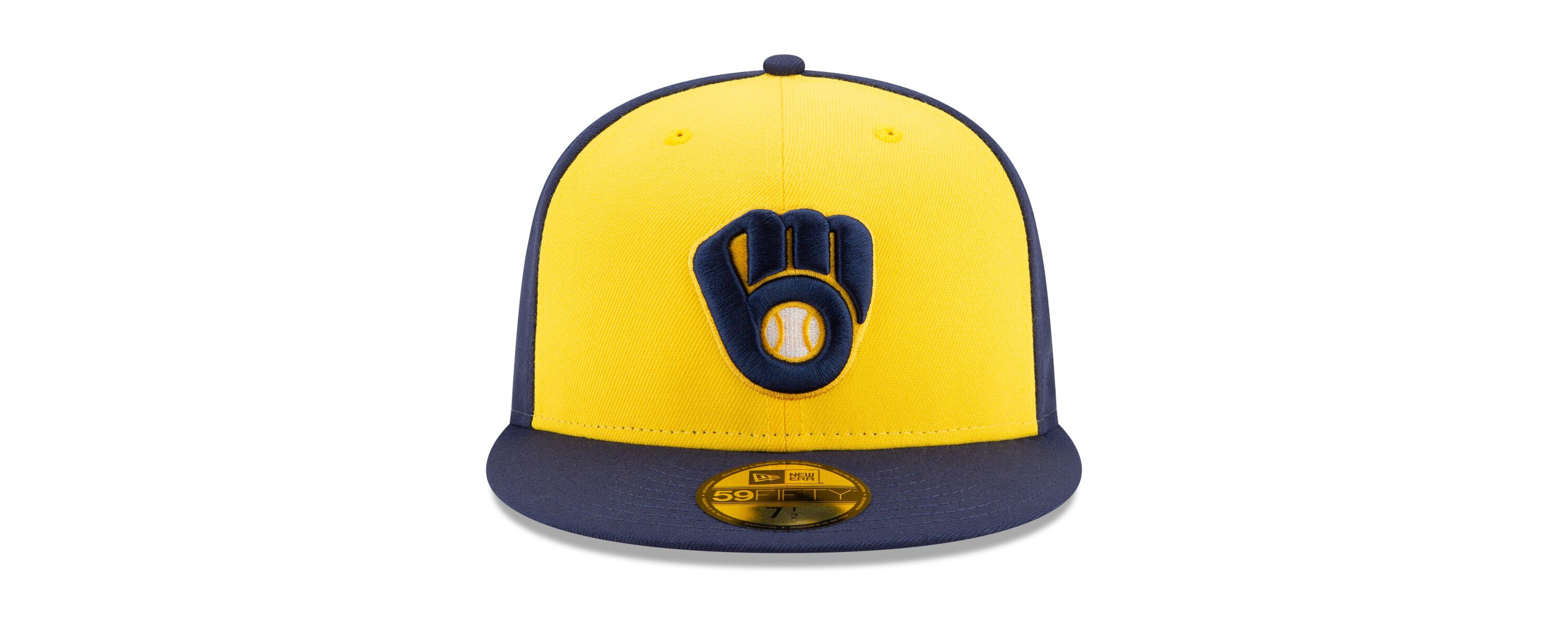 MLB Navy/Yellow Milwaukee Brewers Alternate Authentic Collection On-Field 59FIFTY Fitted Hat