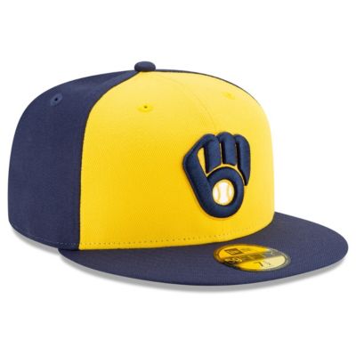 MLB Navy/Yellow Milwaukee Brewers Alternate Authentic Collection On-Field 59FIFTY Fitted Hat