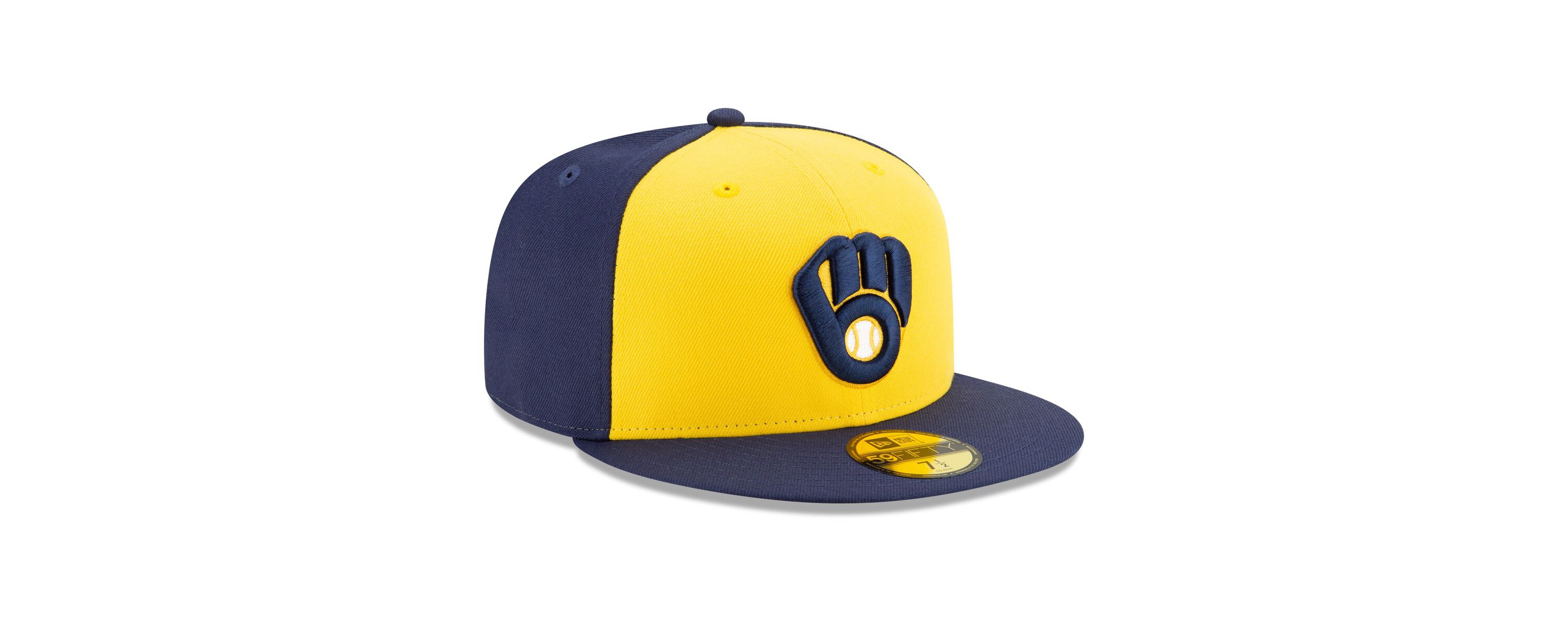 MLB Navy/Yellow Milwaukee Brewers Alternate Authentic Collection On-Field 59FIFTY Fitted Hat