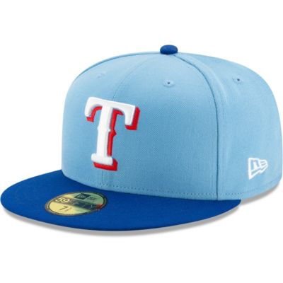 MLB Texas Rangers Light Blue/Royal On-Field Authentic Collection 59FIFTY Fitted Hat