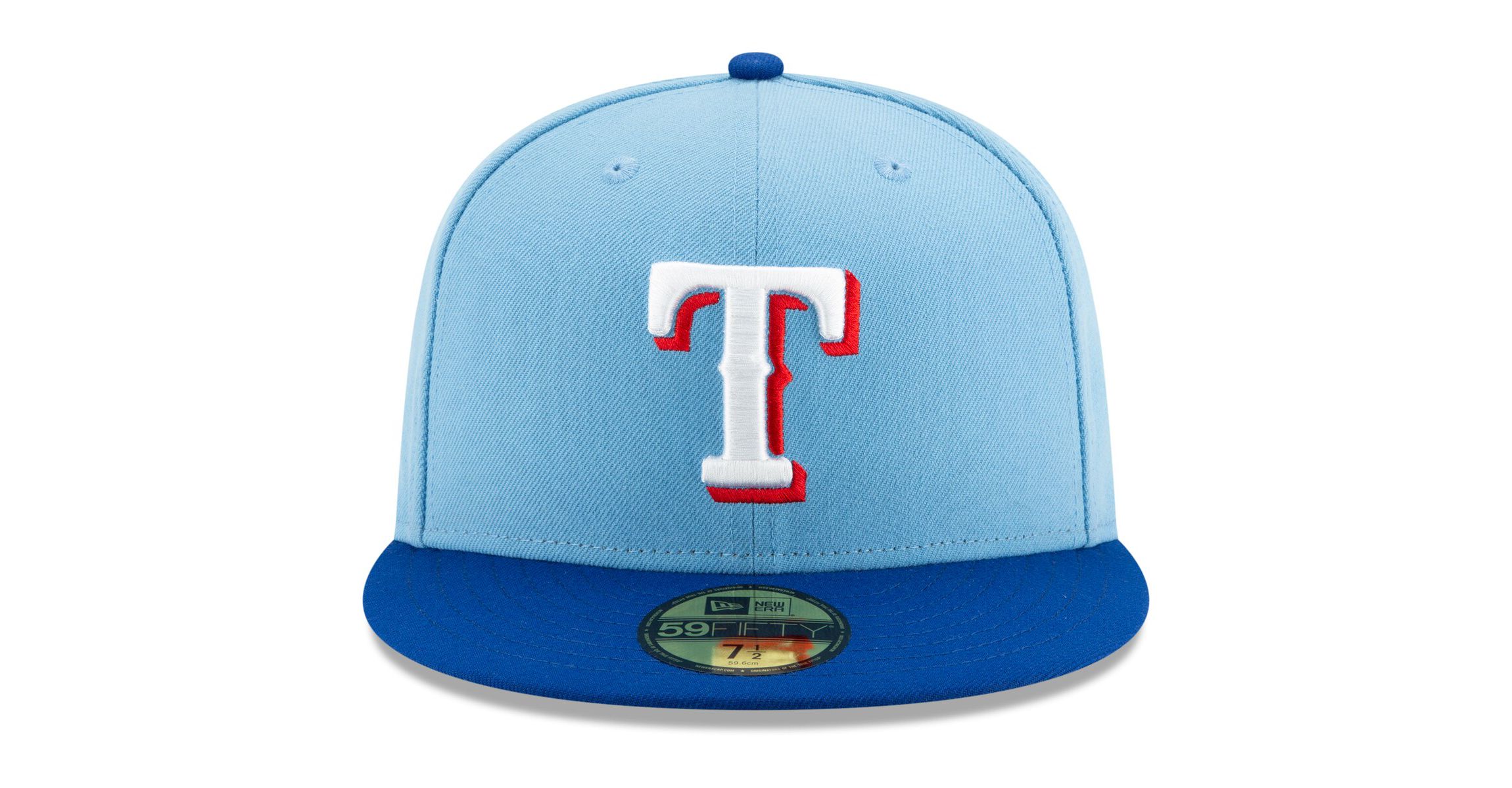 MLB Texas Rangers Light Blue/Royal On-Field Authentic Collection 59FIFTY Fitted Hat