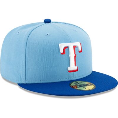 MLB Texas Rangers Light Blue/Royal On-Field Authentic Collection 59FIFTY Fitted Hat