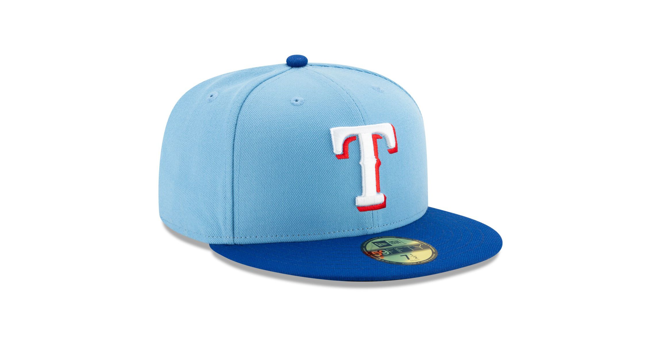 MLB Texas Rangers Light Blue/Royal On-Field Authentic Collection 59FIFTY Fitted Hat