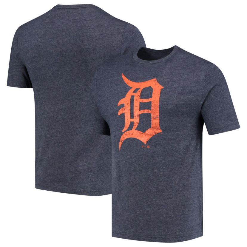 MLB Fanatics Detroit Tigers Weathered Official Logo Tri-Blend T-Shirt