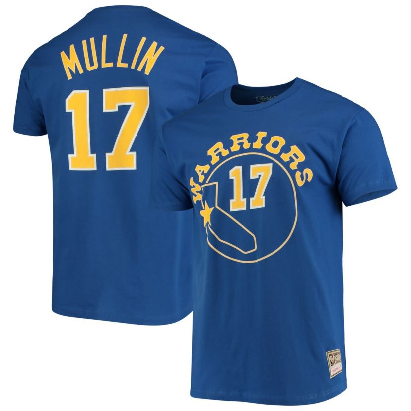NBA Chris Mullin Golden State Warriors Hardwood Classics Name & Number Team T-Shirt