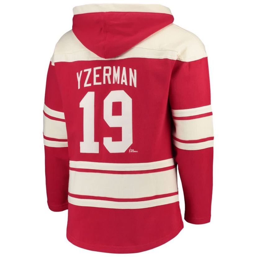 NHL Steve Yzerman Detroit Wings Player Lacer Pullover Hoodie