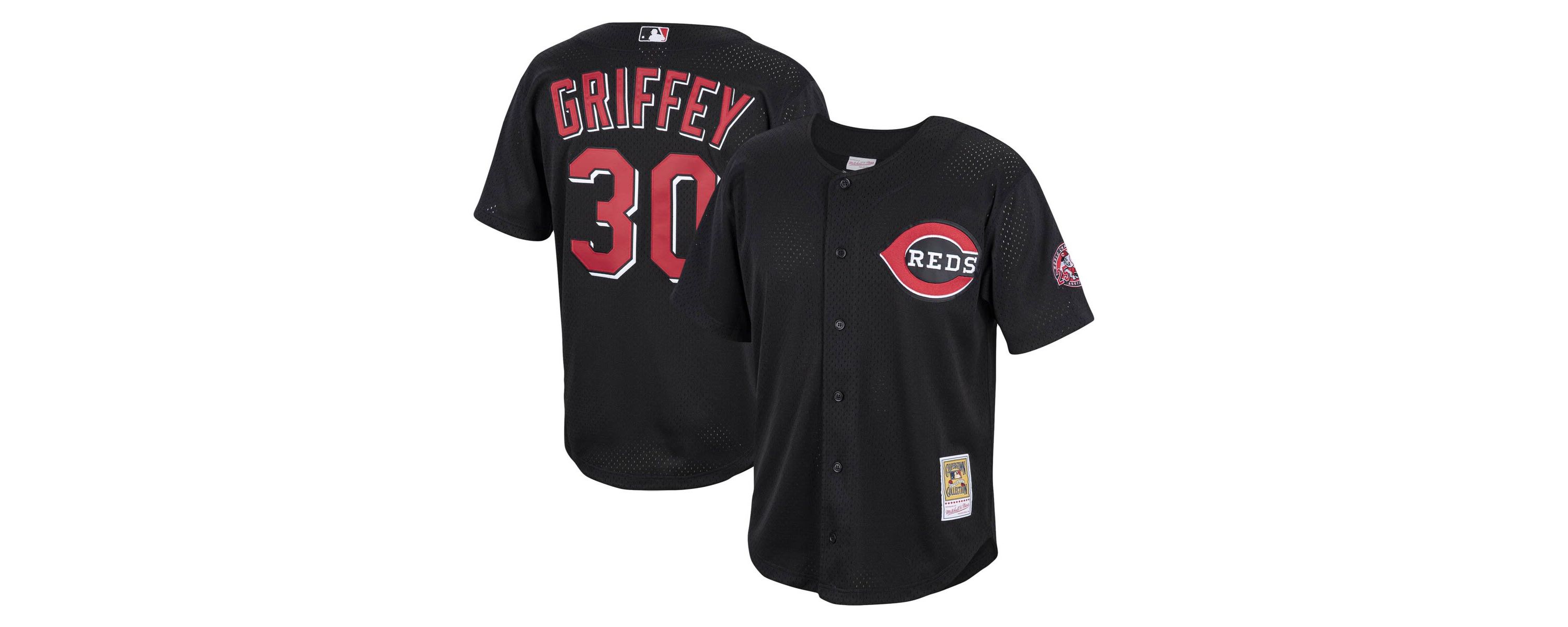 MLB Ken Griffey Jr. Cincinnati Reds Cooperstown Collection Mesh Batting Practice Button-Up Jersey
