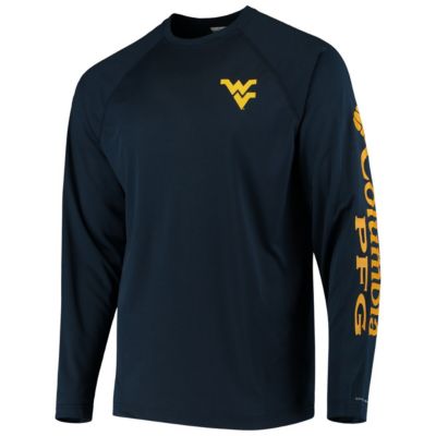 NCAA West Virginia Mountaineers Terminal Tackle Omni-Shade Raglan Long Sleeve T-Shirt